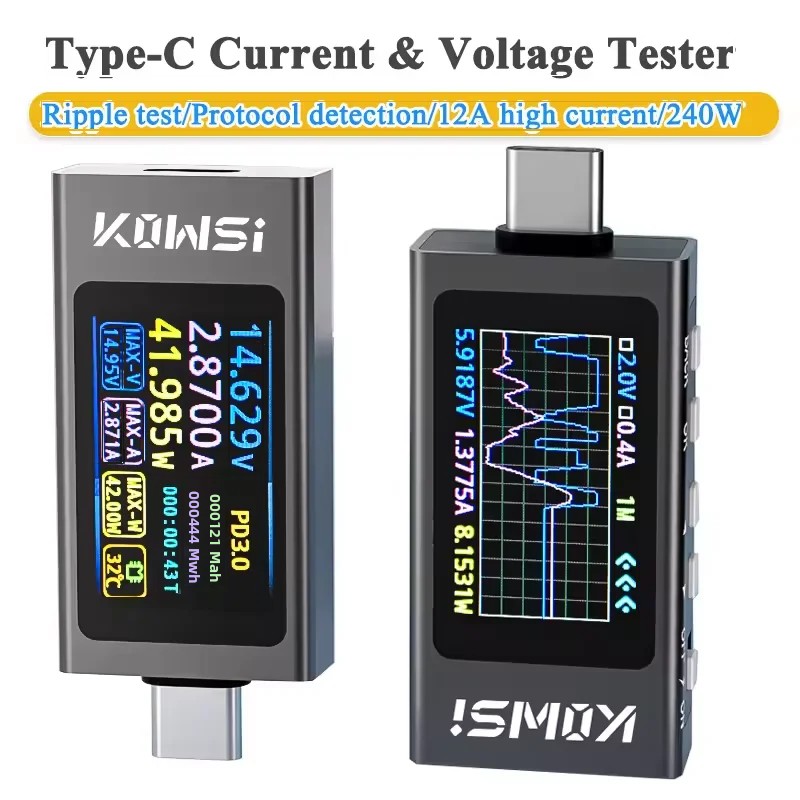 Power Supply Tester - KWS-X1 Type-C Current and Voltage Monitor