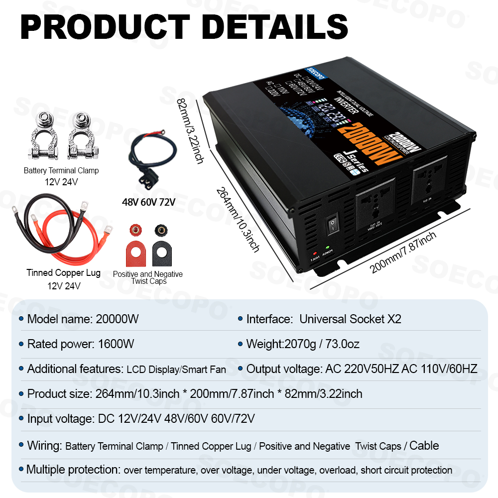SOECOPO 20000W Peak Smart Powe - Ac Power Supply recension och pris