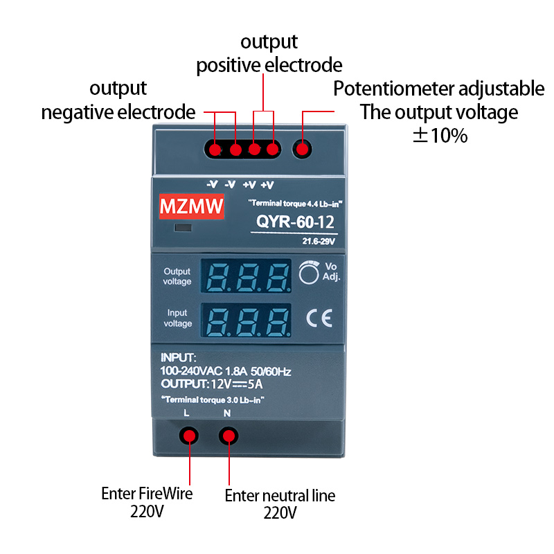 MZMW 60W 100W 150W DIN Rail Sw - Smps Power Supply recension och pris