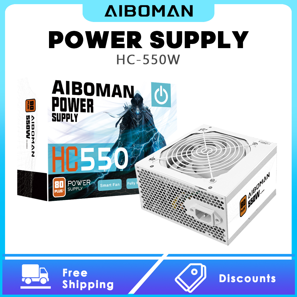 AIBOMAN Power Supply 550W 80PL - Power Supply 750W recension och pris